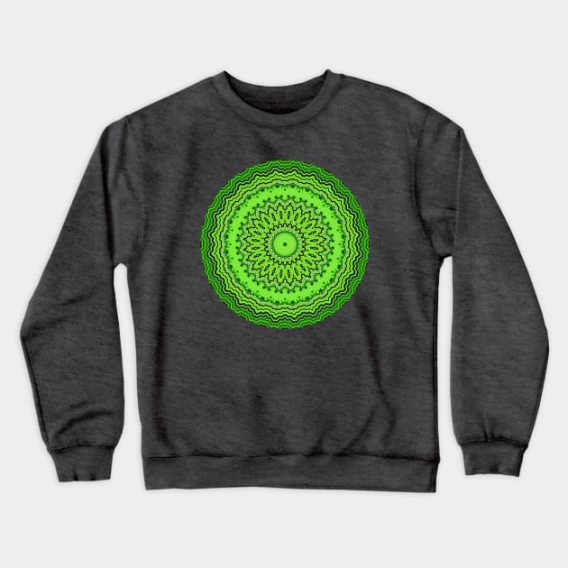 Round Green Heart Chakra Mandala Crewneck Sweatshirt by KaSaPo